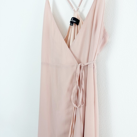 Lulus Here's to Us Blush Pink High-Low Wrap Dress‎ Size Large - Picture 10 of 16